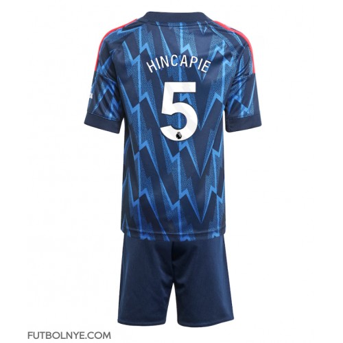 Camiseta Arsenal Piero Hincapie #5 Visitante Equipación para niños 2025-26 manga corta (+ pantalones cortos)